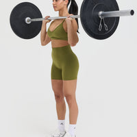 Timeless High Waisted Shorts 6" | Olive Green