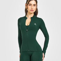 Timeless Jacket with White Logo | Racing Green