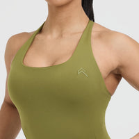 Timeless Square Neck Mid Vest | Olive Green