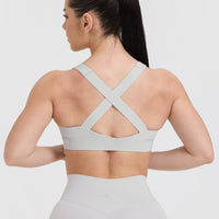 Timeless Wide Strap Sports Bra | Light Grey