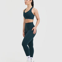 Unified Layered Sports Bra | Oil Blue