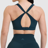 Unified Layered Sports Bra | Oil Blue