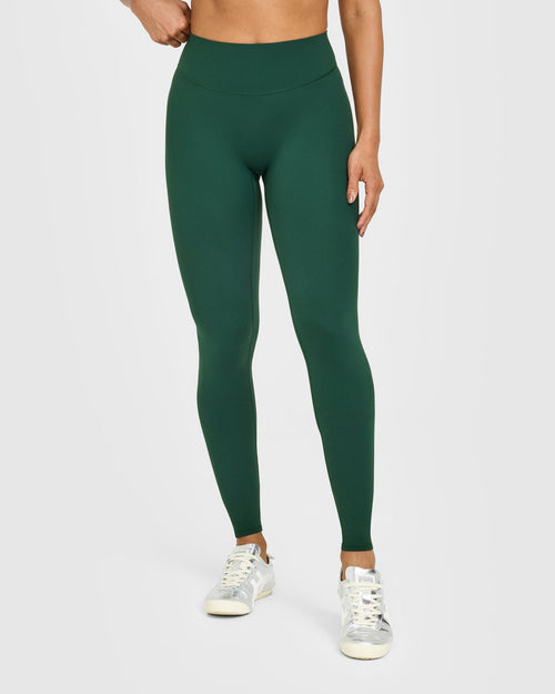Oner Modal SoftMotion™ High Waisted Leggings with White Logo | Dark Racing Green