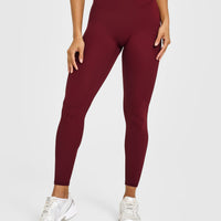 SoftMotion™ High Waisted Leggings with White Logo | Light Rosewood