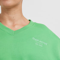 All Day Est 2020 Crop V-Neck Sweatshirt | Jade