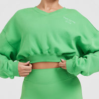 All Day Est 2020 Crop V-Neck Sweatshirt | Jade