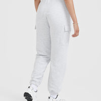All Day Lightweight Cargo Joggers | Light Grey Marl