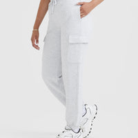 All Day Lightweight Cargo Joggers | Light Grey Marl