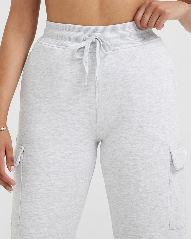 All Day Lightweight Cargo Joggers | Light Grey Marl