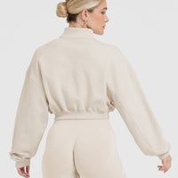 All Day Lightweight Crop 1/4 Zip Sweatshirt | Sand