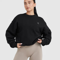 All Day Lightweight Oversized Sweatshirt | Black