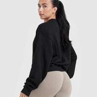 All Day Lightweight Oversized Sweatshirt | Black