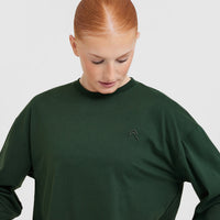 Classic Oversized Lightweight Long Sleeve Top | Pine Green