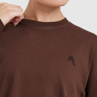 Classic Oversized Lightweight Long Sleeve Top | Espresso