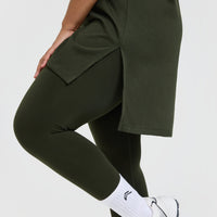 Classic Oversized Longline T-Shirt | Khaki