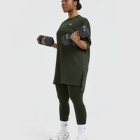 Classic Oversized Longline T-Shirt | Khaki