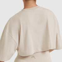 Classic Relaxed Crop Lightweight T-Shirt | Washed Sand