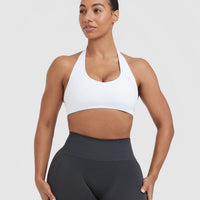 Classic Seamless 2.0 Halter Neck Bralette | White