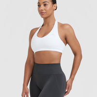 Classic Seamless 2.0 Halter Neck Bralette | White