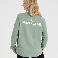 Graphic Oversized Long Sleeve Tee | Washed Sage