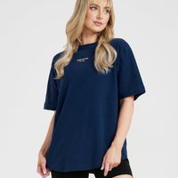 Graphic Oversized Short Sleeve Tee | Washed Midnight