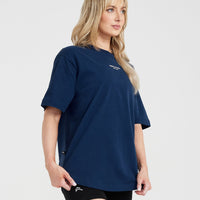 Graphic Oversized Short Sleeve Tee | Washed Midnight