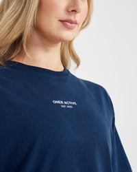 Graphic Oversized Short Sleeve Tee | Washed Midnight