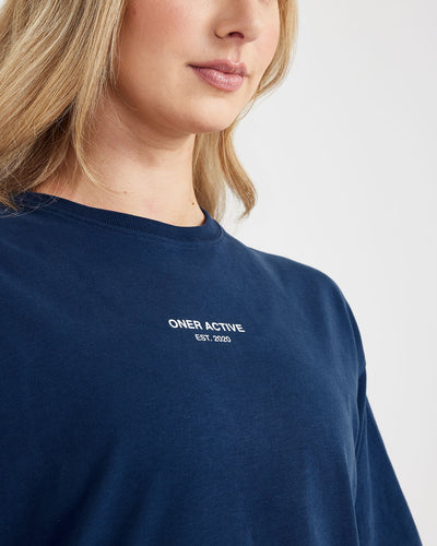 Graphic Oversized Short Sleeve Tee | Washed Midnight