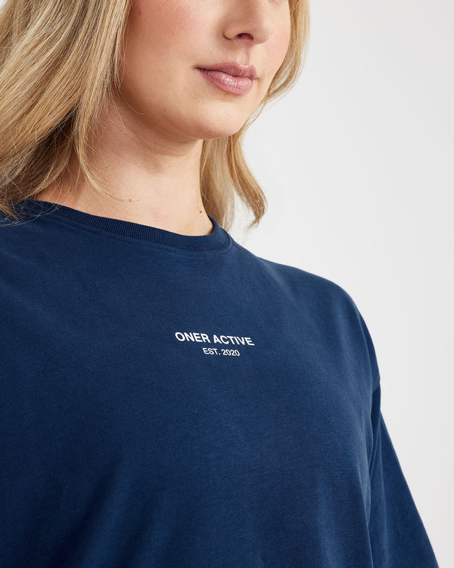Graphic Oversized Short Sleeve Tee | Washed Midnight