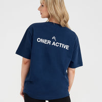 Graphic Oversized Short Sleeve Tee | Washed Midnight
