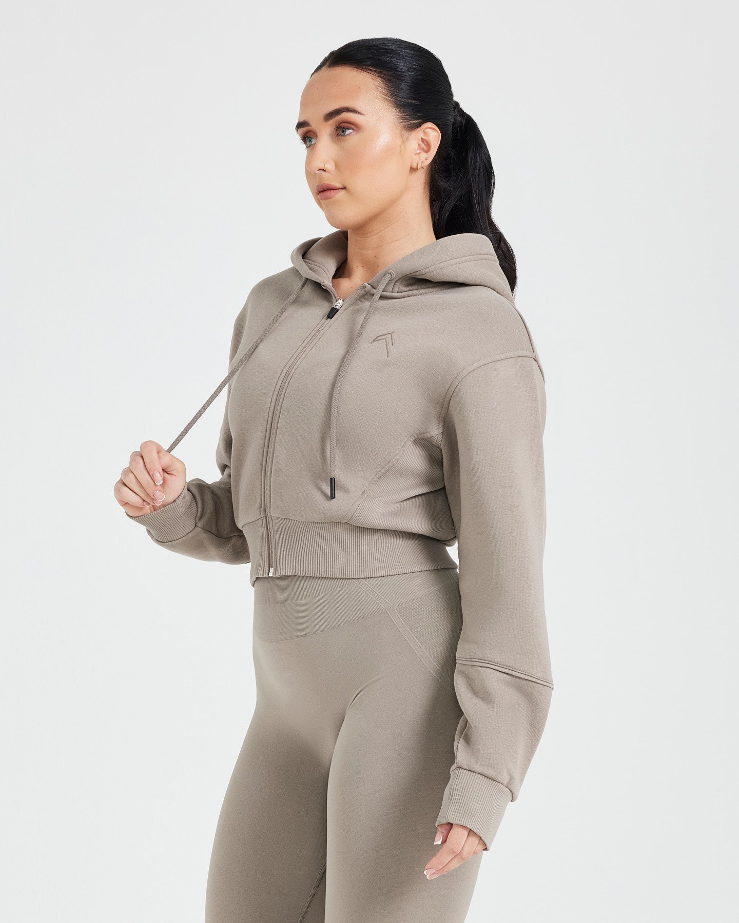 Classic Lounge Cropped Zip Through Hoodie | Minky