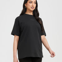 Classic Mirror Graphic Oversized T-Shirt | Washed Black