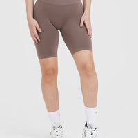 Effortless Seamless Cycling Shorts | Washed Cool Brown