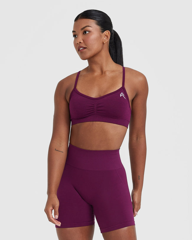 Effortless Strappy Bralette with White Logo | Ripe Fig