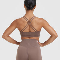 Everyday Cross Over Bralette | Cool Brown