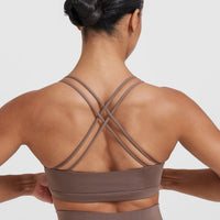 Everyday Cross Over Bralette | Cool Brown