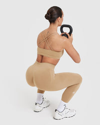 Everyday Cross Over Bralette | Dune Brown