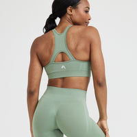 Effortless Seamless High Neck Bralette | Sage