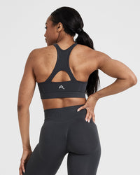 Effortless Seamless High Neck Bralette | Coal