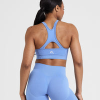 Effortless Seamless High Neck Bralette | Light Denim