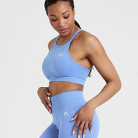 Effortless Seamless High Neck Bralette | Light Denim