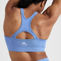 Effortless Seamless High Neck Bralette | Light Denim