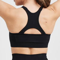 Effortless Seamless High Neck Bralette | Black