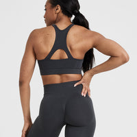 Effortless Seamless High Neck Bralette | Coal
