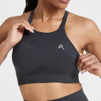 Effortless Seamless High Neck Bralette | Coal