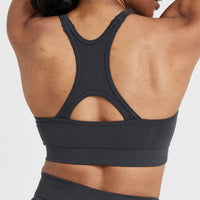 Effortless Seamless High Neck Bralette | Coal