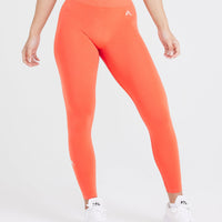 Effortless Seamless Leggings with White Logo | Peach Blossom