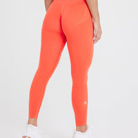 Effortless Seamless Leggings with White Logo | Peach Blossom