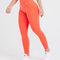 Effortless Seamless Leggings with White Logo | Peach Blossom