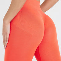 Effortless Seamless Leggings with White Logo | Peach Blossom